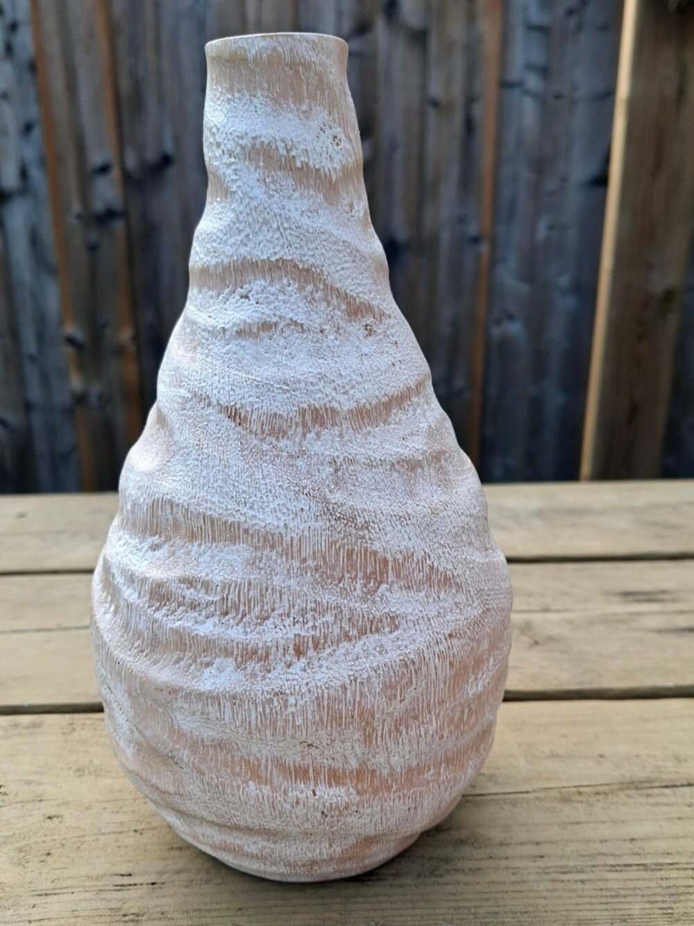 Vintage Hudson’s Bay Rustic Textured Ceramic Bottle Vase – Coastal / Japandi